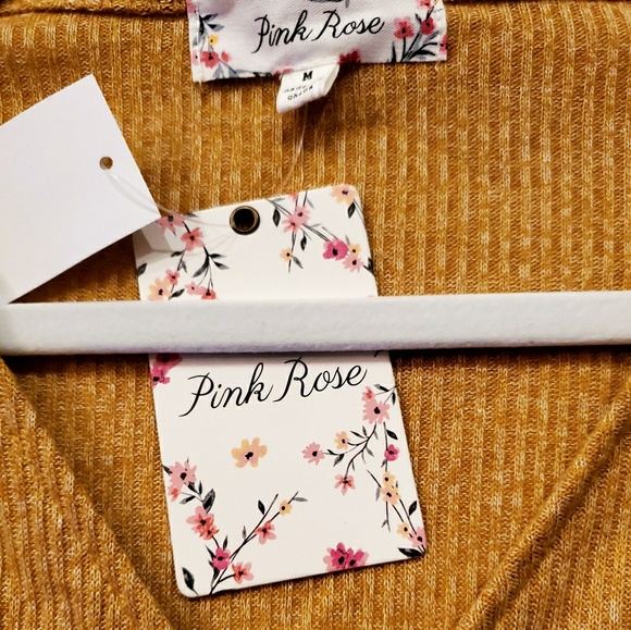 [Pink Rose] Faux Wrap Top (Gold) - Picture 3 of 9